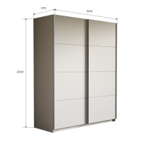 Шкаф-купе Прайм, 2дв.-ДСП/доводчики, 120х57х230, Белый снег