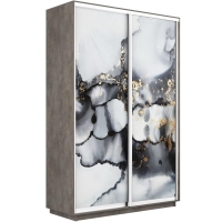 Шкаф-купе Фотопечать, 2дв. Абстракция серая, 140х60х240, Бетон