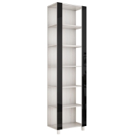 Стеллаж модульный Мебельная компания Е1 Универсальный Черное стекло 35х44х240, Ясень Анкор Светлый