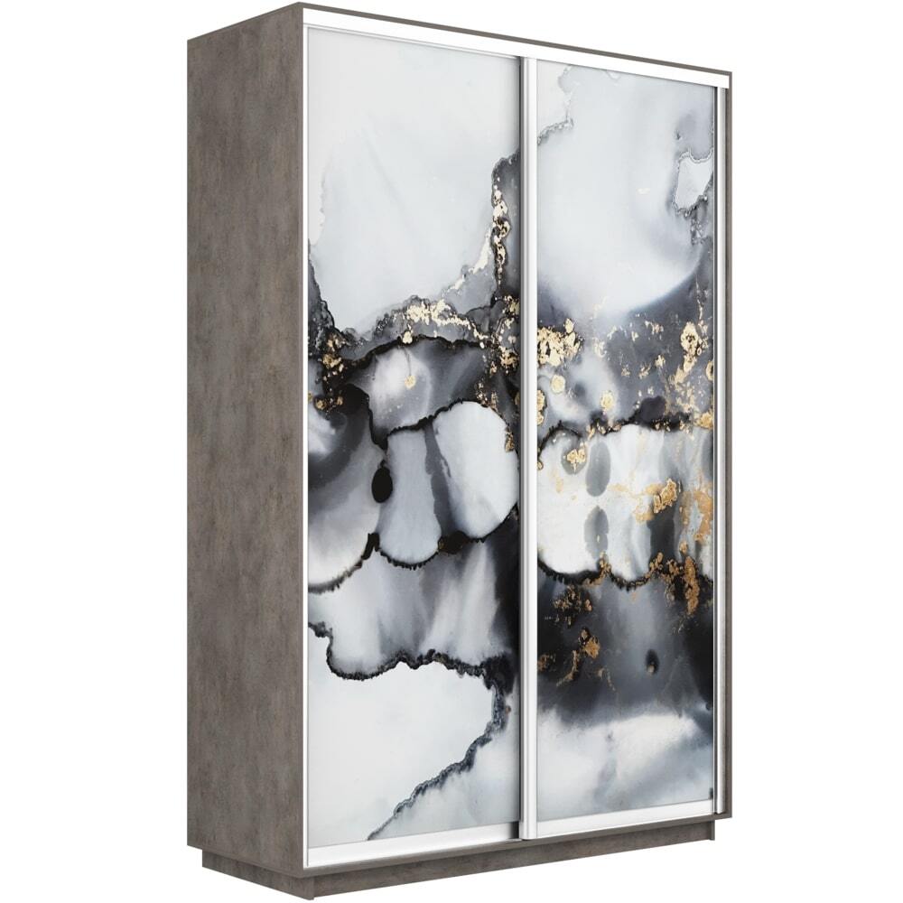 Шкаф-купе Фотопечать, 2дв. Абстракция серая, 120х45х240, Бетон