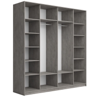 Шкаф-купе Широкий Прайм 2дв. ДСП/Стекло белое/доводчики, 220х57х230, бетон стекло белое