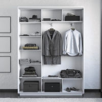 Шкаф-купе Фотопечать 3дв. Листья золото, 180х45х240, Белый снег