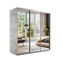 Шкаф-купе Экспресс 3дв.-зеркала, 180х60х220, Бетон