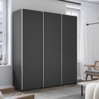 Шкаф-купе Прайм 3дв.-ДСП/доводчики, 180х57х230, Серый диамант
