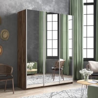 Шкаф-купе Прайм 3дв.-Зеркало/доводчики, 180х57х230, Крафт табачный