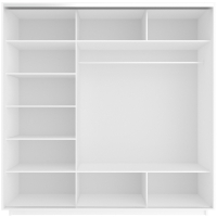 Шкаф-купе Экспресс 3дв.-зеркала, 210х60х220, Белый снег