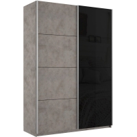 Шкаф-купе Прайм, 2дв. ДСП/Стекло черное/доводчики, 120х57х230, Бетон