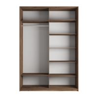 Шкаф-купе Прайм, 2дв. ДСП/Стекло черное/доводчики, 160х57х230, крафт табачный стекло черное