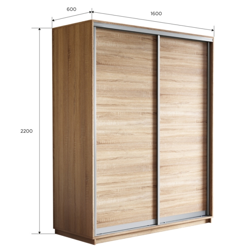 Шкаф-купе Экспресс, 2дв.-ДСП, 160х60х220, Сонома