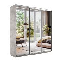 Шкаф-купе Экспресс 3дв.-зеркала, 180х45х220, Бетон