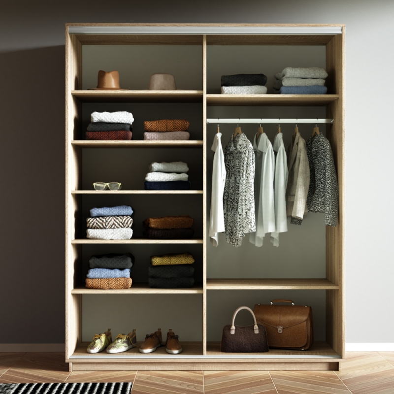 Шкаф-купе Экспресс, 2дв.-Зеркала, 160х60х240, Сонома