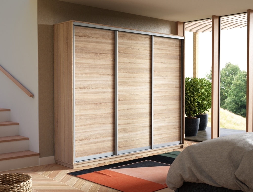 Шкаф-купе Экспресс 3дв. -ДСП, 180х45х240, Сонома