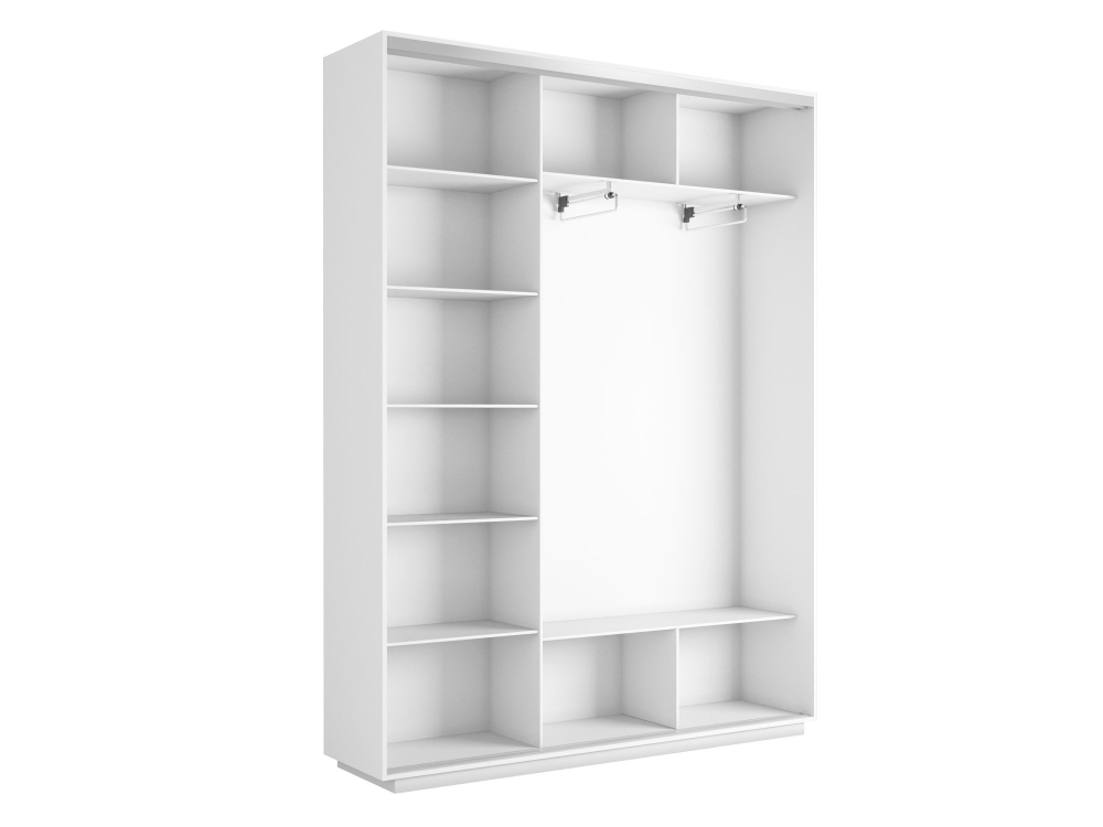 Шкаф-купе Экспресс 3дв.-зеркала, 240х45х220, Белый снег