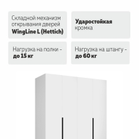 Распашной шкаф Локер 800+800 ("WingLine") Белый снег
