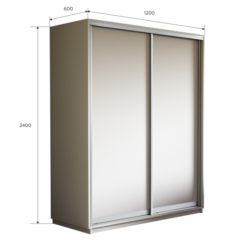 Шкаф-купе Экспресс, 2дв.-ДСП, 120х60х240, Белый снег