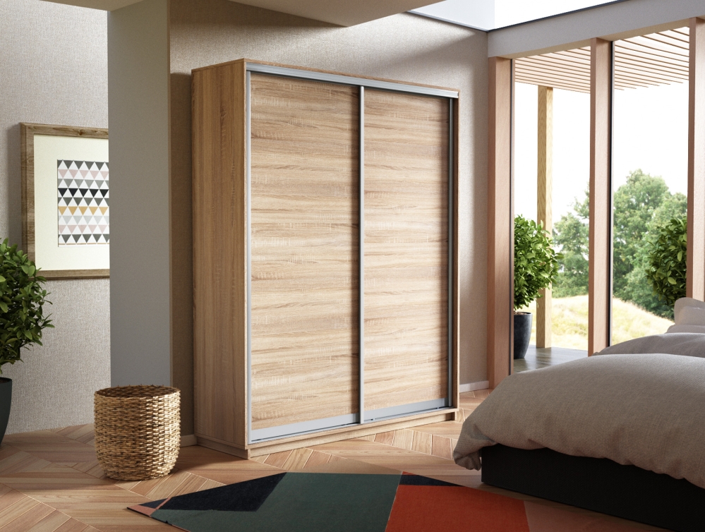 Шкаф-купе Экспресс, 2дв.-ДСП, 160х45х220, Сонома