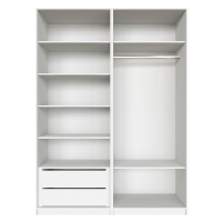 Распашной шкаф Локер 800+800 ("Push to Move"/Левый) Белый снег