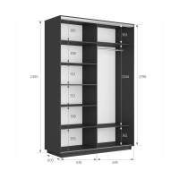 Шкаф-купе Фотопечать, 2дв. Абстракция серая, 140х60х240, Серый диамант