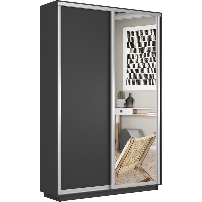Шкаф-купе Экспресс, 2дв. ДСП/Зеркало, 160х45х240, Серый диамант