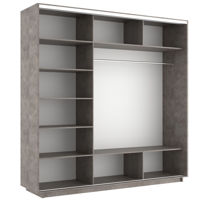 Шкаф-купе Экспресс, 2дв. ДСП/Зеркало, 180х60х240, Бетон
