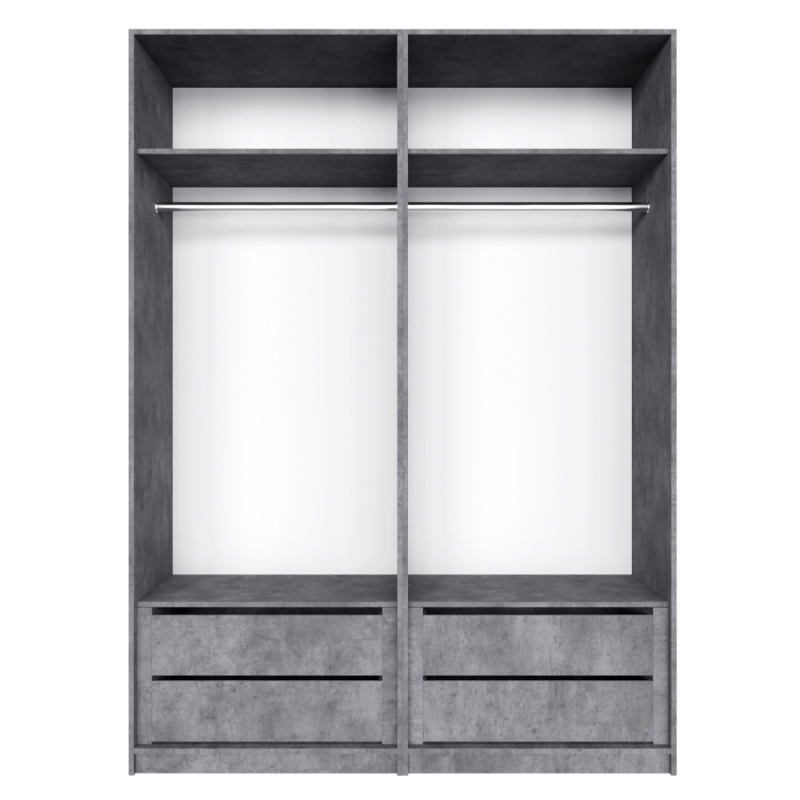 Распашной шкаф Локер 800+800 "Push to Move"/Левый Бетон