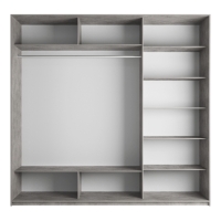 Шкаф-купе Прайм, 3дв. Зеркало/ДСП/Зеркало/доводчики, 210х57х230, Бетон