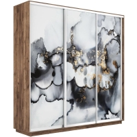 Шкаф-купе Фотопечать 3дв. Абстракция серая, 180х60х240, Крафт табачный