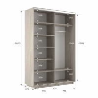 Шкаф-купе Экспресс, 2дв.-ДСП, 160х60х240, Ясень Шимо светлый