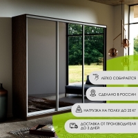 Шкаф-купе Экспресс 3дв.-зеркала, 180х45х220, Венге
