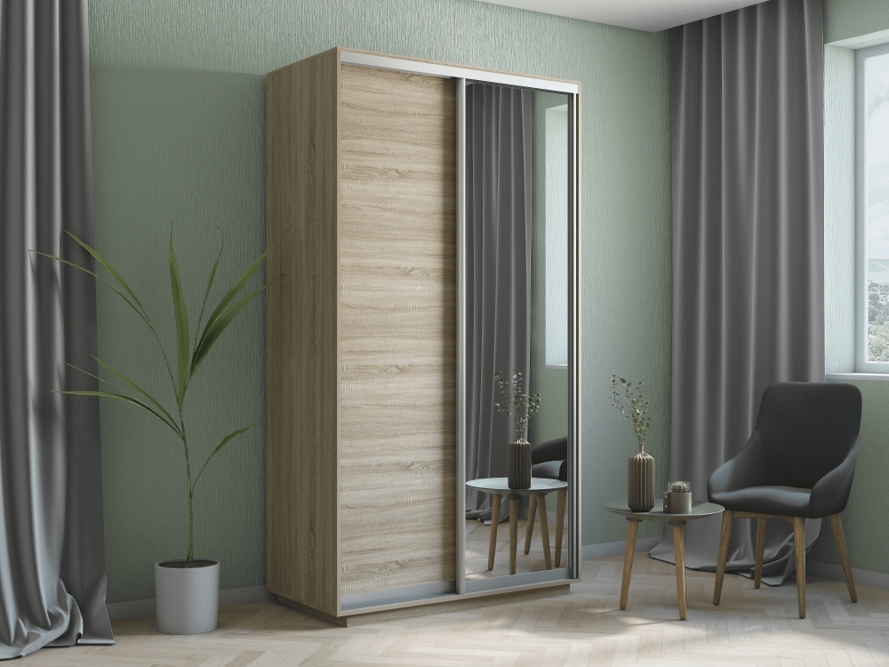 Шкаф-купе Экспресс Хит, 2дв. ДСП/Зеркало, 120х60х220, Сонома