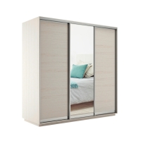 Шкаф-купе Экспресс 3дв. ДСП/Зеркало/ДСП, 180х60х240, Ясень шимо светлый