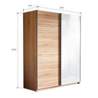 Шкаф-купе Прайм, 2дв. ДСП/Белый Глянец/доводчики, 120х57х230, Сонома