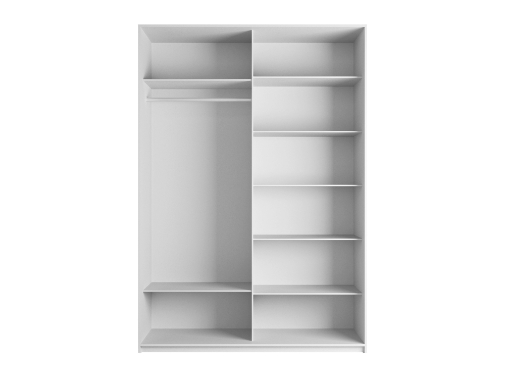 Шкаф-купе Прайм, 2дв. ДСП/Зеркало/доводчики, 160х57х230, Белый Снег