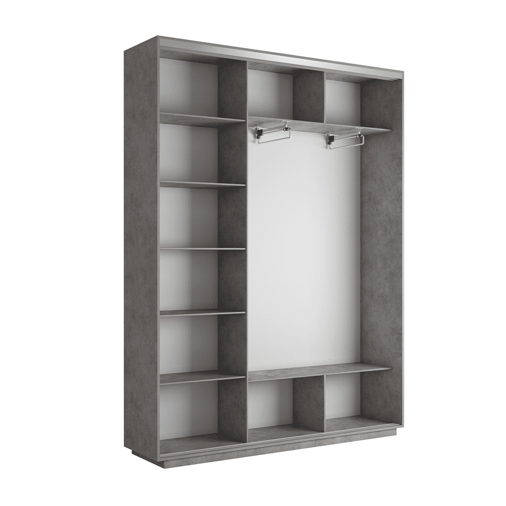 Шкаф-купе Фотопечать 3дв. Морские волны, 180х45х240, Бетон