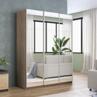 Шкаф-купе Прайм 3дв.-Зеркало/доводчики, 210х57х230, Сонома