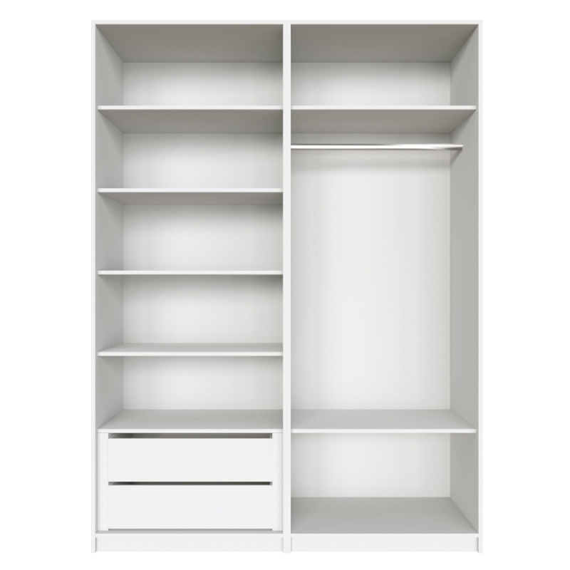 Распашной шкаф Локер 800+800 ("Push to Move"/Правый) Белый снег