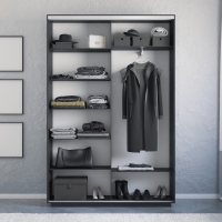 Шкаф-купе Фотопечать, 2дв. Морские волны, 120х45х220, Венге