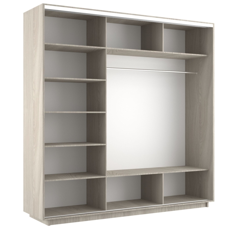 Шкаф-купе Экспресс, 2дв. ДСП/Зеркало, 180х60х240, Ясень шимо светлый