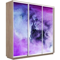 Шкаф-купе Фотопечать 3дв. Фиолетовый дым, 180х60х240, Сонома