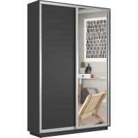 Шкаф-купе Экспресс, 2дв. ДСП/Зеркало, 120х45х220, Серый диамант