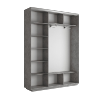 Шкаф-купе Фотопечать 3дв. Абстракция бело-голубая, 180х45х220, Бетон