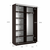Шкаф-купе Фотопечать, 2дв. Абстракция серая, 120х45х220, Венге