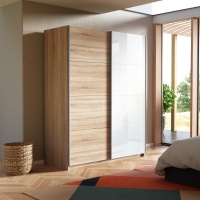 Шкаф-купе Прайм, 2дв. ДСП/Белый Глянец/доводчики, 160х57х230, Сонома