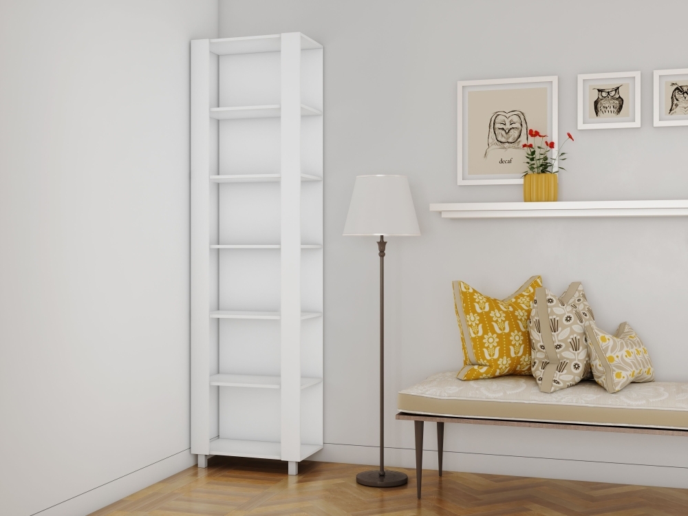 Стеллаж модульный Мебельная компания Е1 Универсальный 35х60х220, Белый снег