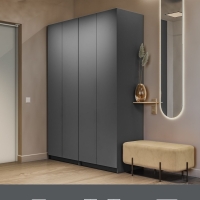 Распашной шкаф Локер 800+800 ("Push to Move"/Правый) Серый диамант