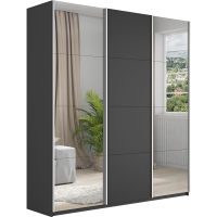 Шкаф-купе Прайм, 3дв. Зеркало/ДСП/Зеркало/доводчики, 180х57х230, Серый диамант