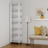 Стеллаж модульный Мебельная компания Е1 Универсальный Белое стекло 35х60х240, Ясень Анкор Светлый