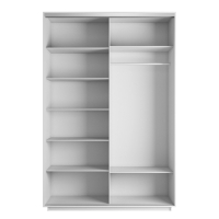 Шкаф-купе Экспресс, 2дв.-Зеркала, 140х60х240, Белый снег