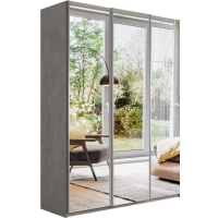 Шкаф-купе Прайм 3дв.-Зеркало/доводчики, 210х57х230, Бетон