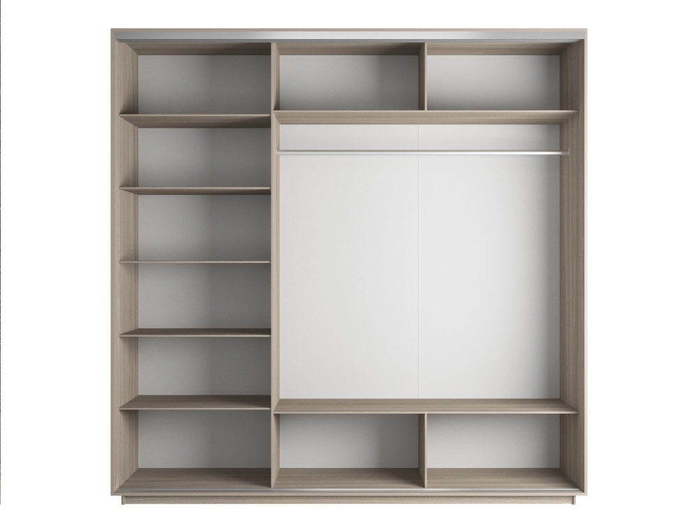 Шкаф-купе Фотопечать 3дв. Листья золото, 180х60х220, Ясень шимо светлый